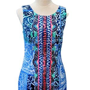 LILLY PULITZER Mila stretch blue pink shift dress